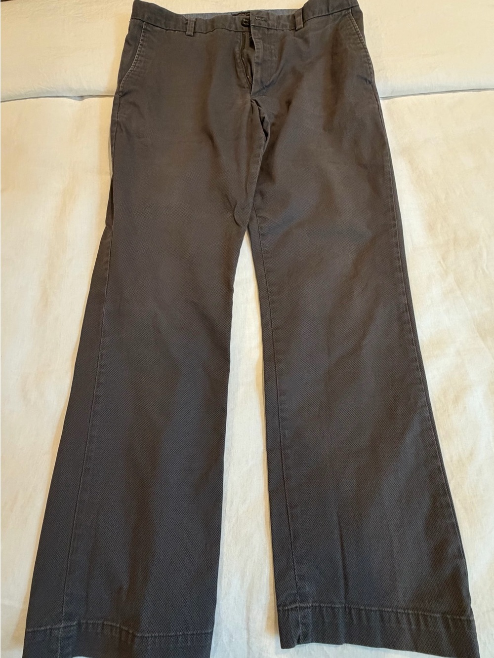 Banana Republic Men's Charcoal Grey Straight Chinos with Patterned Fabric